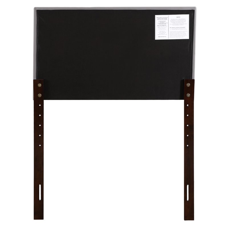 Pemberly Row Upholstered Twin Headboard with Faux Leather in Light Gray