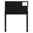 Pemberly Row Upholstered Twin Headboard with Faux Leather in Light Gray