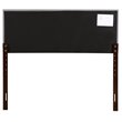 Pemberly Row Upholstered King Headboard with Faux Leather in Light Gray