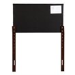 Pemberly Row Upholstered Twin Headboard with Faux Leather in White