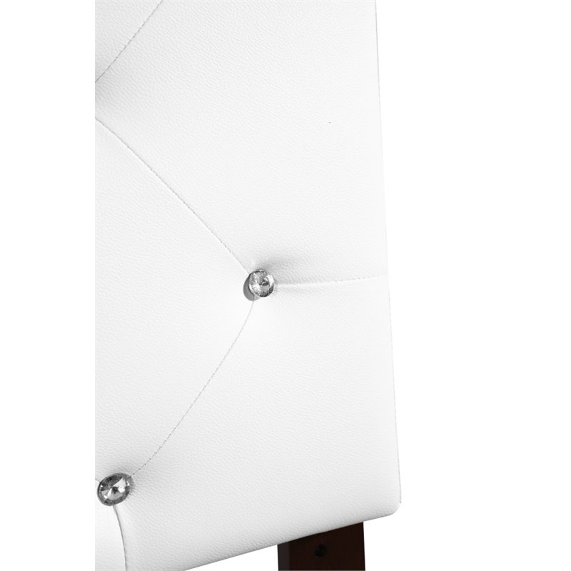Pemberly Row Upholstered Twin Headboard with Faux Leather in White