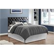 Pemberly Row Upholstered King Headboard with Faux Leather in Black