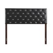Pemberly Row Upholstered King Headboard with Faux Leather in Black
