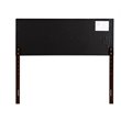 Pemberly Row Upholstered King Headboard with Faux Leather in Black