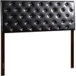 Pemberly Row Upholstered King Headboard with Faux Leather in Black