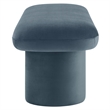 Pemberly Row Upholstered Velvet Bench in Cadet Blue with Cylindrical Legs
