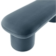 Pemberly Row Upholstered Velvet Bench in Cadet Blue with Cylindrical Legs
