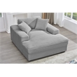 Pemberly Row Corduroy Chaise Lounge Sofa Bed with Deep Seat in Gray