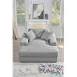 Pemberly Row Corduroy Chaise Lounge Sofa Bed with Deep Seat in Gray