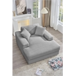 Pemberly Row Corduroy Chaise Lounge Sofa Bed with Deep Seat in Gray