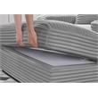 Pemberly Row Corduroy Chaise Lounge Sofa Bed with Deep Seat in Gray