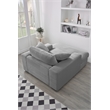 Pemberly Row Corduroy Chaise Lounge Sofa Bed with Deep Seat in Gray
