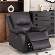 Pemberly Row Leather Power Lift Reclining Armchair Recliner in Brown