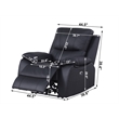 Pemberly Row Leather Power Lift Reclining Armchair Recliner in Black