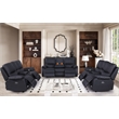 Pemberly Row Leather Power Lift Reclining Armchair Recliner in Black