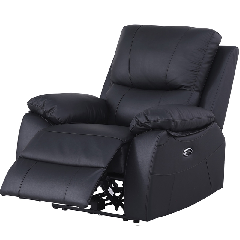 Pemberly Row Leather Power Lift Reclining Armchair Recliner in Black