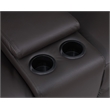 Pemberly Row Leather Power Loveseat Recliner with Storage in Brown