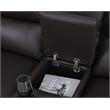 Pemberly Row Leather Power Loveseat Recliner with Storage in Brown