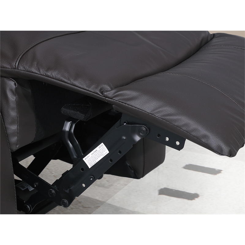 Pemberly Row Leather Power Loveseat Recliner with Storage in Brown