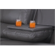 Pemberly Row Leather Power Reclining 3-Seater Sofa with Cupholder in Gray