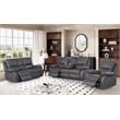 Pemberly Row Leather Power Reclining 3-Seater Sofa with Cupholder in Gray