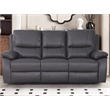 Pemberly Row Leather Power Reclining 3-Seater Sofa with Cupholder in Gray