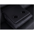 Pemberly Row Leather Power Reclining 3-Seater Sofa with Cupholder in Black