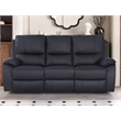 Pemberly Row Leather Power Reclining 3-Seater Sofa with Cupholder in Black