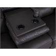 Pemberly Row Leather Power Reclining 3-Seater Sofa with Cupholder in Brown