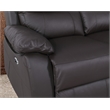 Pemberly Row Leather Power Reclining 3-Seater Sofa with Cupholder in Brown