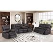 Pemberly Row Leather Power Reclining 3-Seater Sofa with Cupholder in Brown