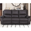 Pemberly Row Leather Power Reclining 3-Seater Sofa with Cupholder in Brown