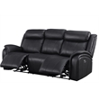 Pemberly Row Leather 3-Piece Power Recliner Home Theater Sofa Set in Black