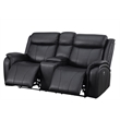 Pemberly Row Leather 3-Piece Power Recliner Home Theater Sofa Set in Black
