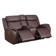 Pemberly Row Leather 3-Piece Power Recliner Home Theater Sofa Set in Brown