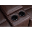 Pemberly Row Leather 3-Piece Power Recliner Home Theater Sofa Set in Brown