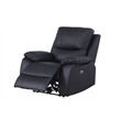 Pemberly Row Leather 3-Piece Electric Power Lift Recliner Sofa Set in Black