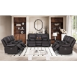 Pemberly Row Leather 3-Piece Electric Power Lift Recliner Sofa Set in Brown