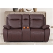 Pemberly Row 3-Piece Faux Leather Manual Recliner Sofa Set in Brown