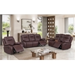 Pemberly Row 3-Piece Faux Leather Manual Recliner Sofa Set in Brown