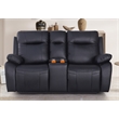 Pemberly Row 3-Piece Faux Leather Manual Recliner Sofa Set in Black