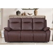 Pemberly Row Manual Faux Leather Recliner 3-Seater Sofa in Brown