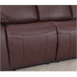 Pemberly Row Manual Faux Leather Recliner Reclining Arm Chair in Brown