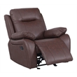 Pemberly Row Manual Faux Leather Recliner Reclining Arm Chair in Brown