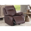 Pemberly Row Manual Faux Leather Recliner Reclining Arm Chair in Brown
