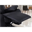 Pemberly Row Manual Faux Leather Recliner 3-Seater Sofa in Black