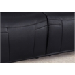 Pemberly Row Manual Faux Leather Recliner 3-Seater Sofa in Black