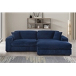 Pemberly Row 2-Piece Corduroy Sofa with Right-Facing Chaise in Dark Blue
