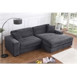 Pemberly Row 2-Piece Corduroy Sofa with Right-Facing Chaise in Dark Gray