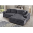Pemberly Row 2-Piece Corduroy Sofa with Right-Facing Chaise in Dark Gray